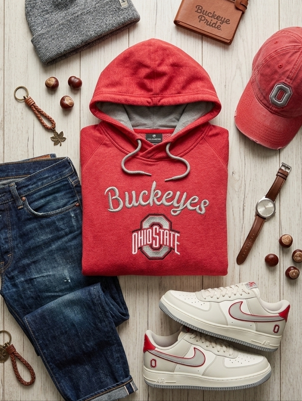 Colosseum Red Ohio State Buckeyes Pullover Hoodie